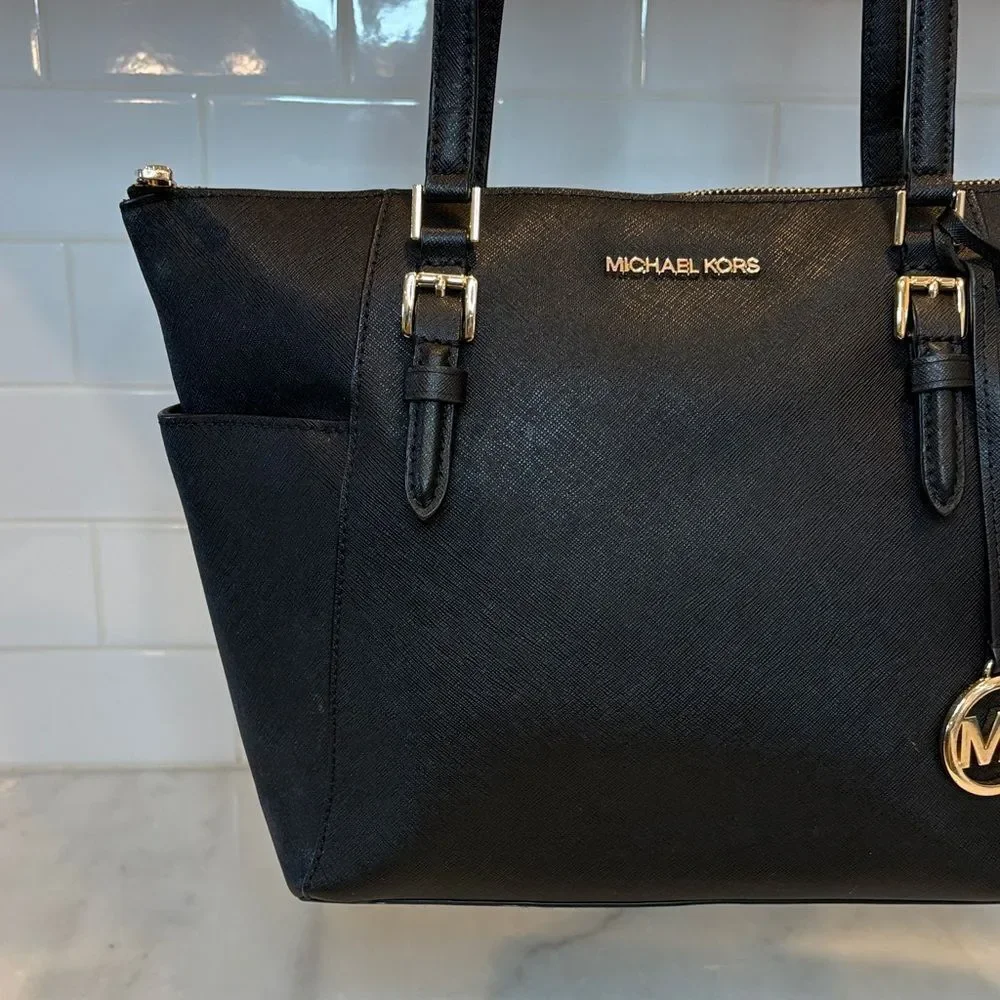 Michael Kors Bag Purse Handbag Leather Pocketbook Jet Set Saffiano Tote Bag